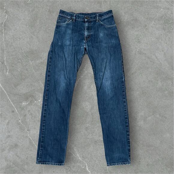 Raleigh Denim Alexander 32 x 33 Made in USA Blue Jeans Faded Distressed